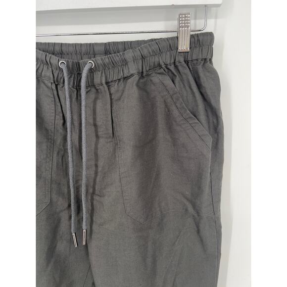 QUINCE Charcoal Cotton Linen Twill Straight Leg Pants NWT Size Medium - Picture 8 of 9